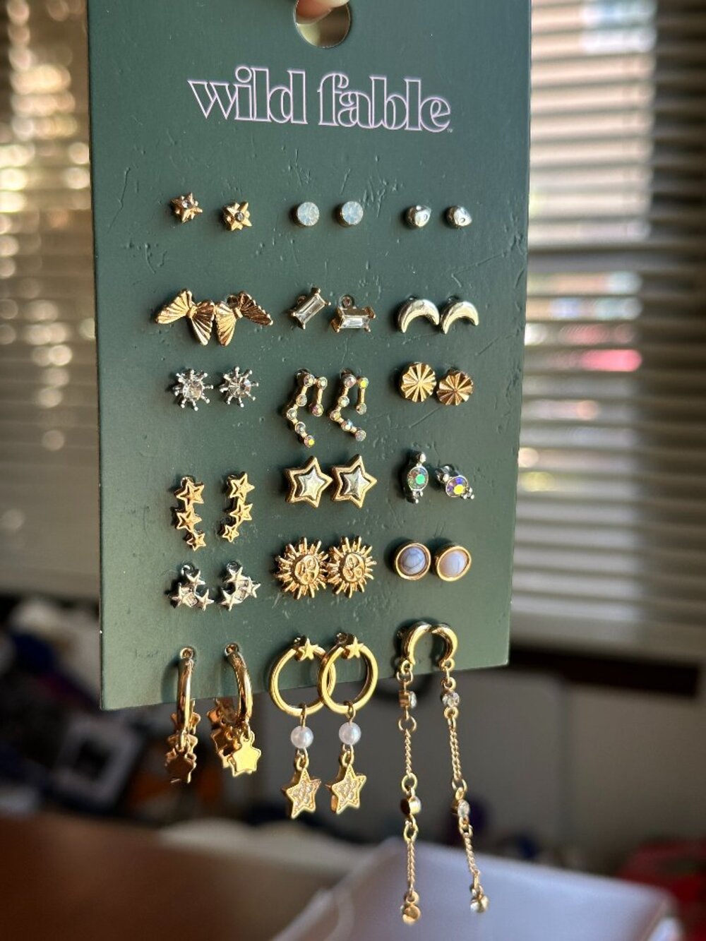 Wild Fable Celestial Earring 18pc Set Gold Sun Moon Star Butterfly NWT